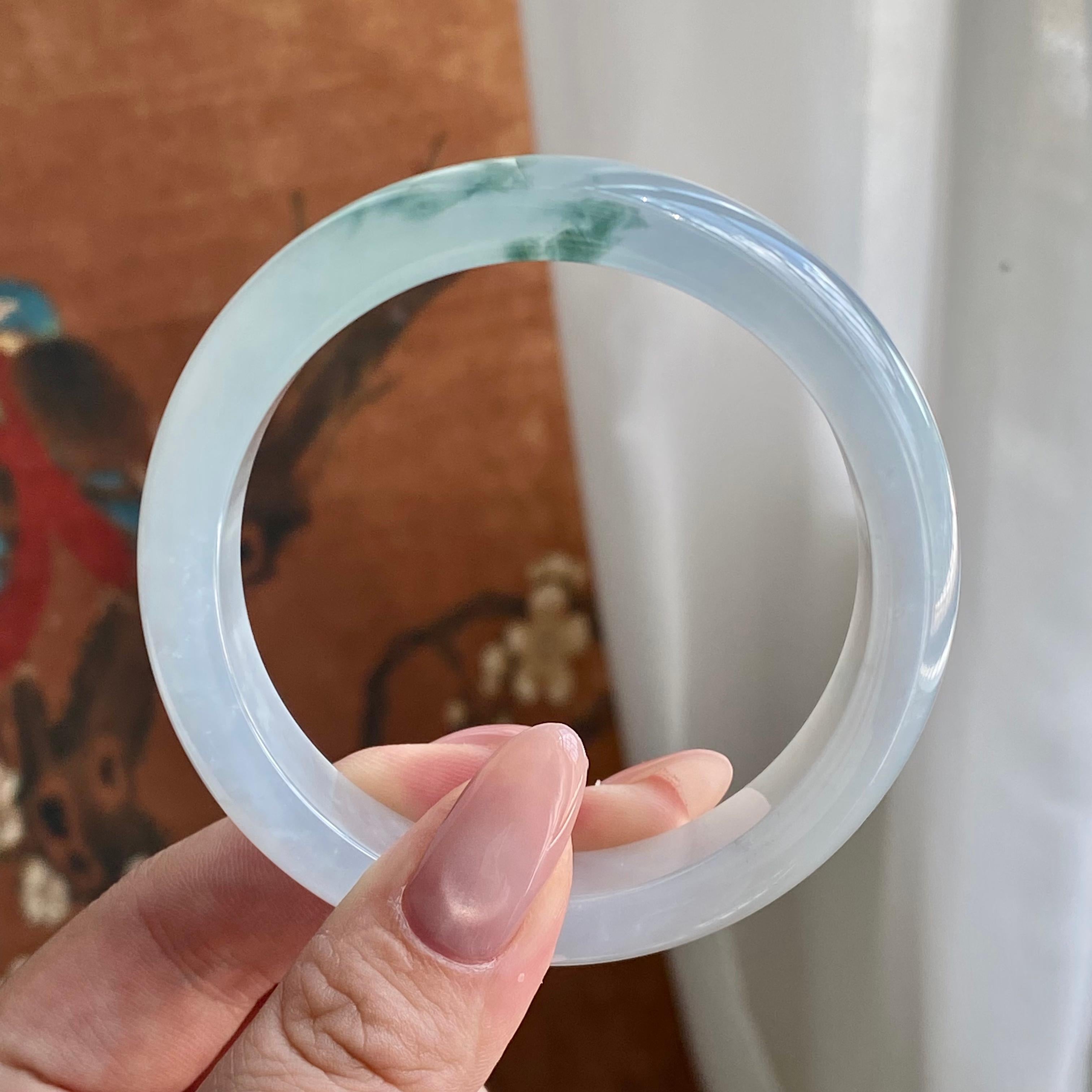 冰种飘花平安镯（57圈）（yc229036）