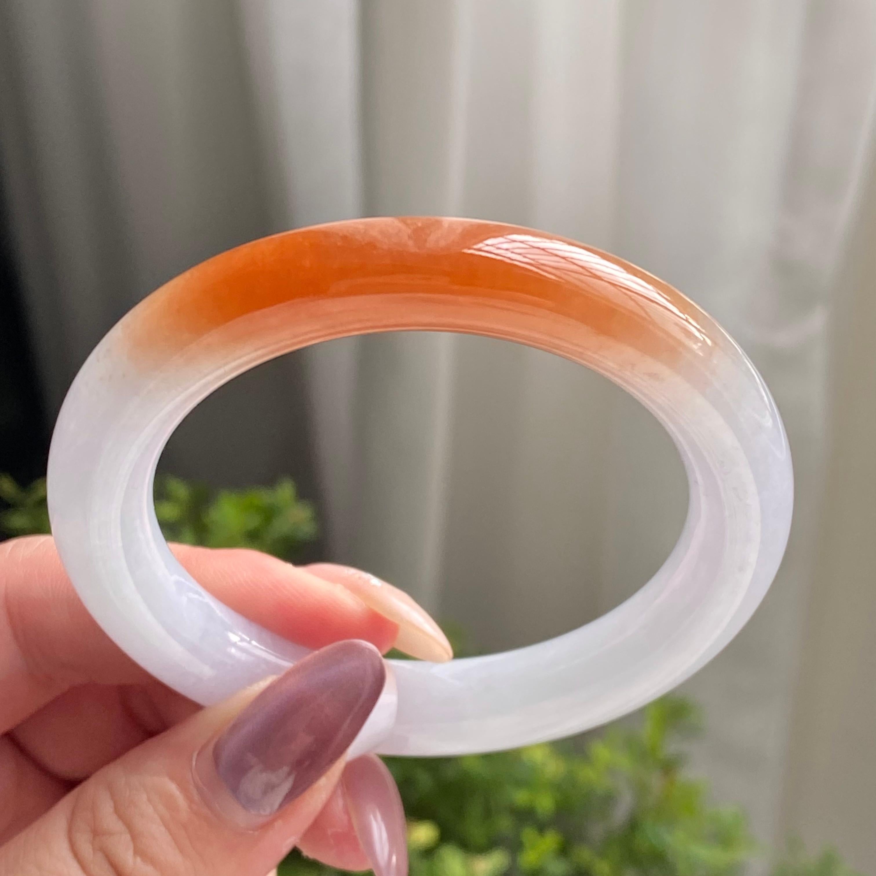 糯冰种黄翡圆条手镯（52圈）（yc200143）