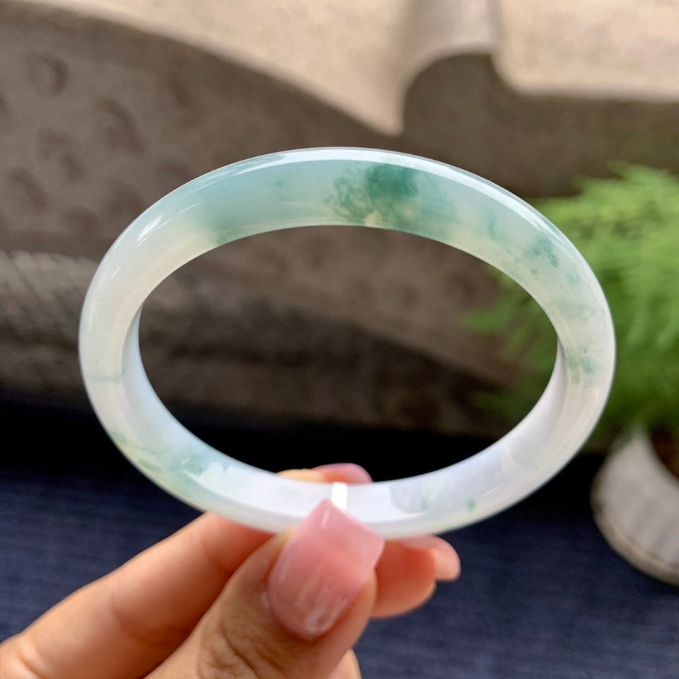 细糯种飘花贵妃手镯（55.5mm）（yc092179）