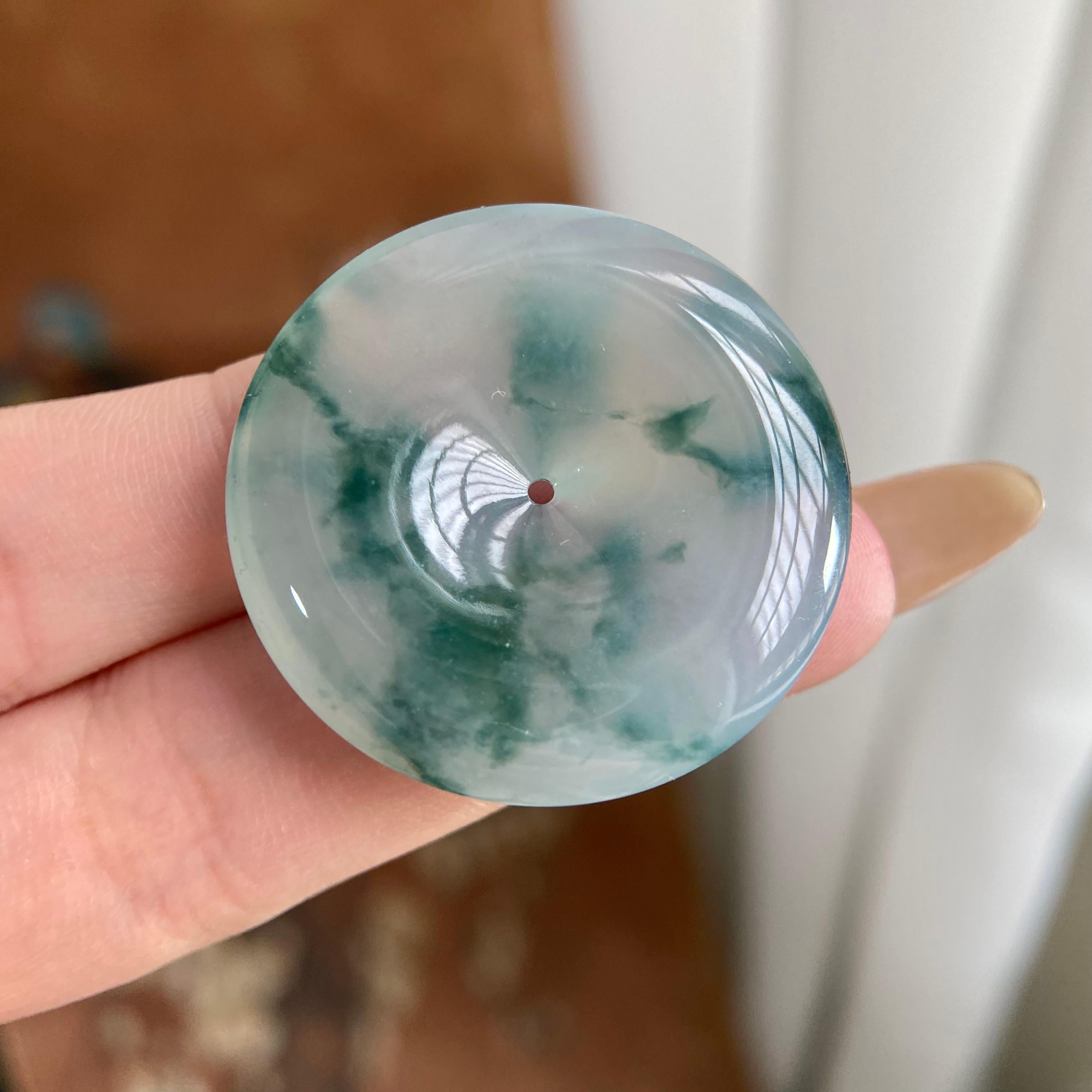 冰种飘花平安扣吊坠（yc223803）