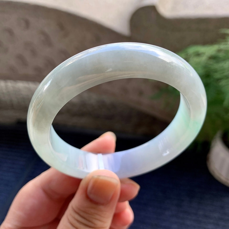 糯冰种春彩平安镯（56.3mm）（yc106859）