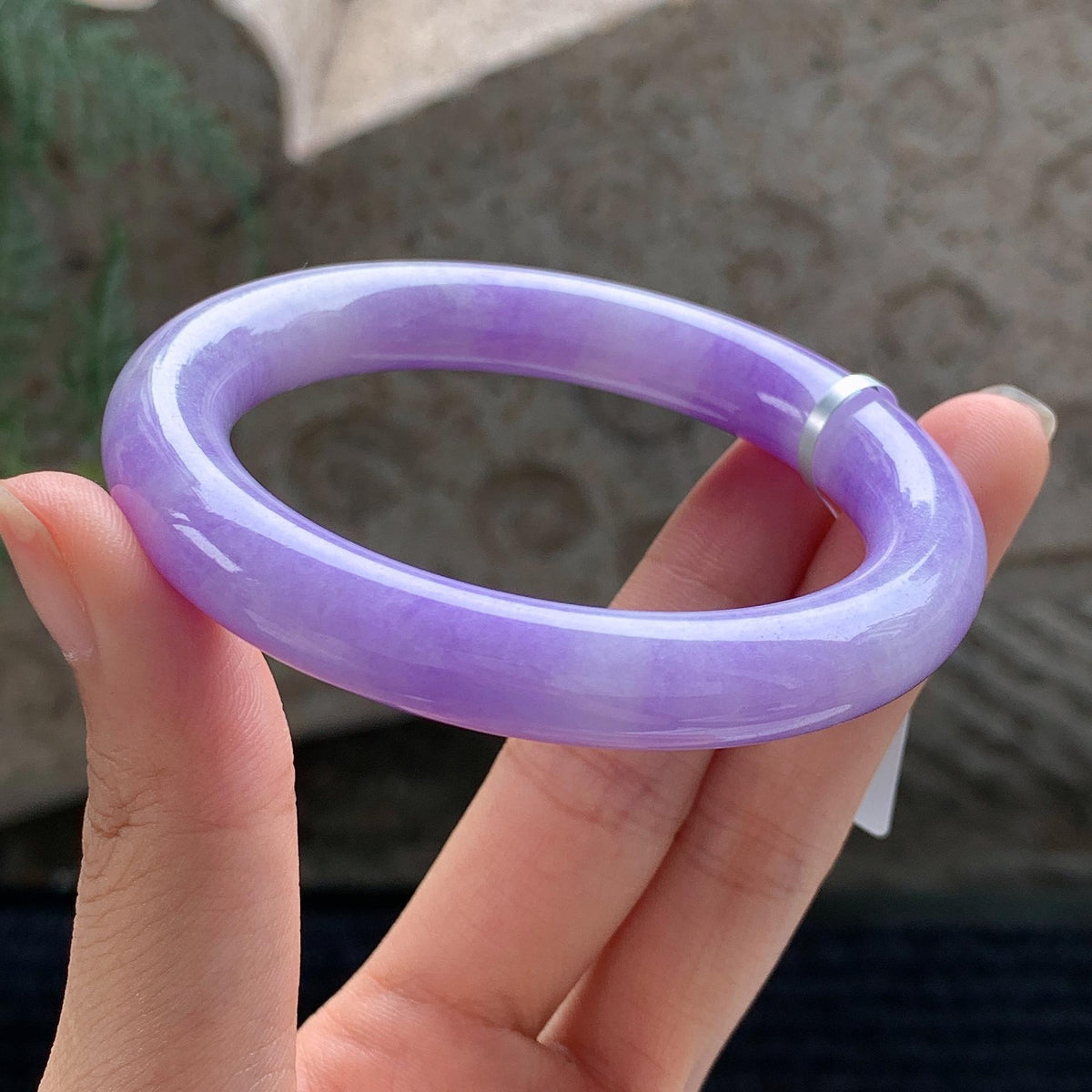 细糯种 紫罗兰圆条手镯 54圈 （yc696340）