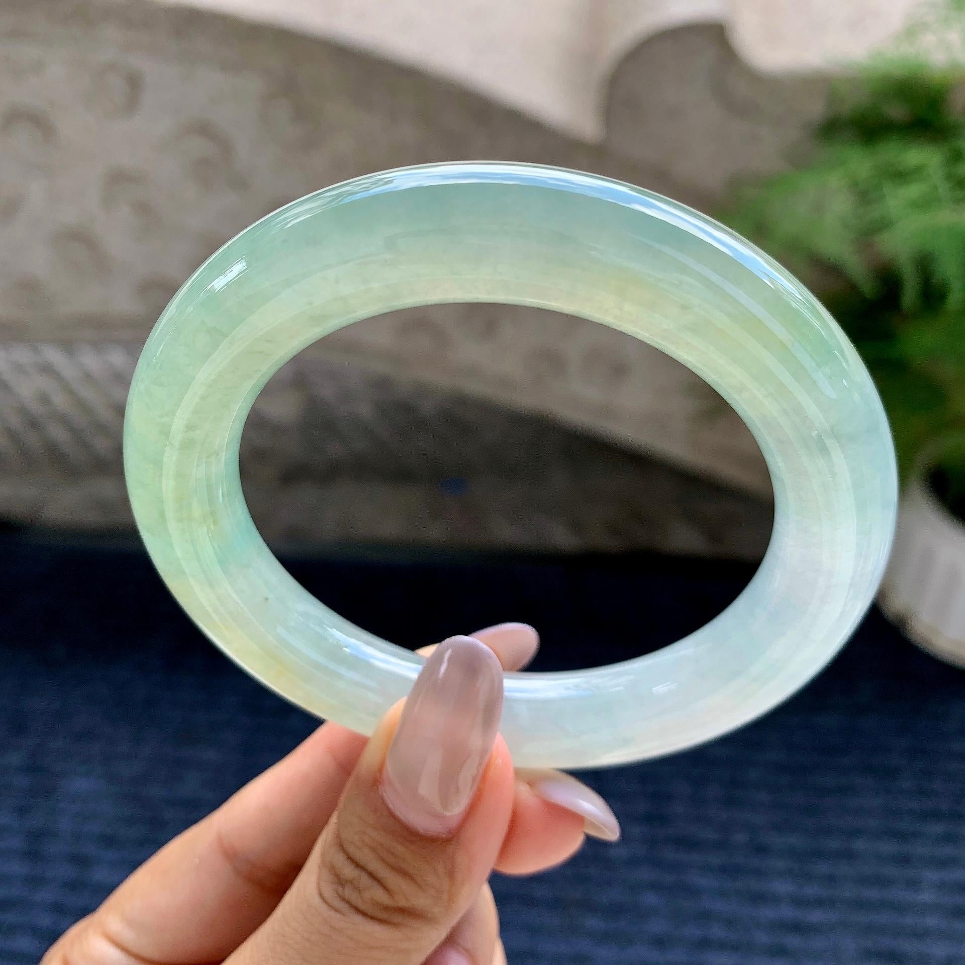 糯冰种晴水圆条手镯（58.2mm）（yc175804）
