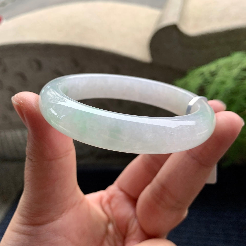 细糯种飘绿平安镯（58mm）（yc093433）