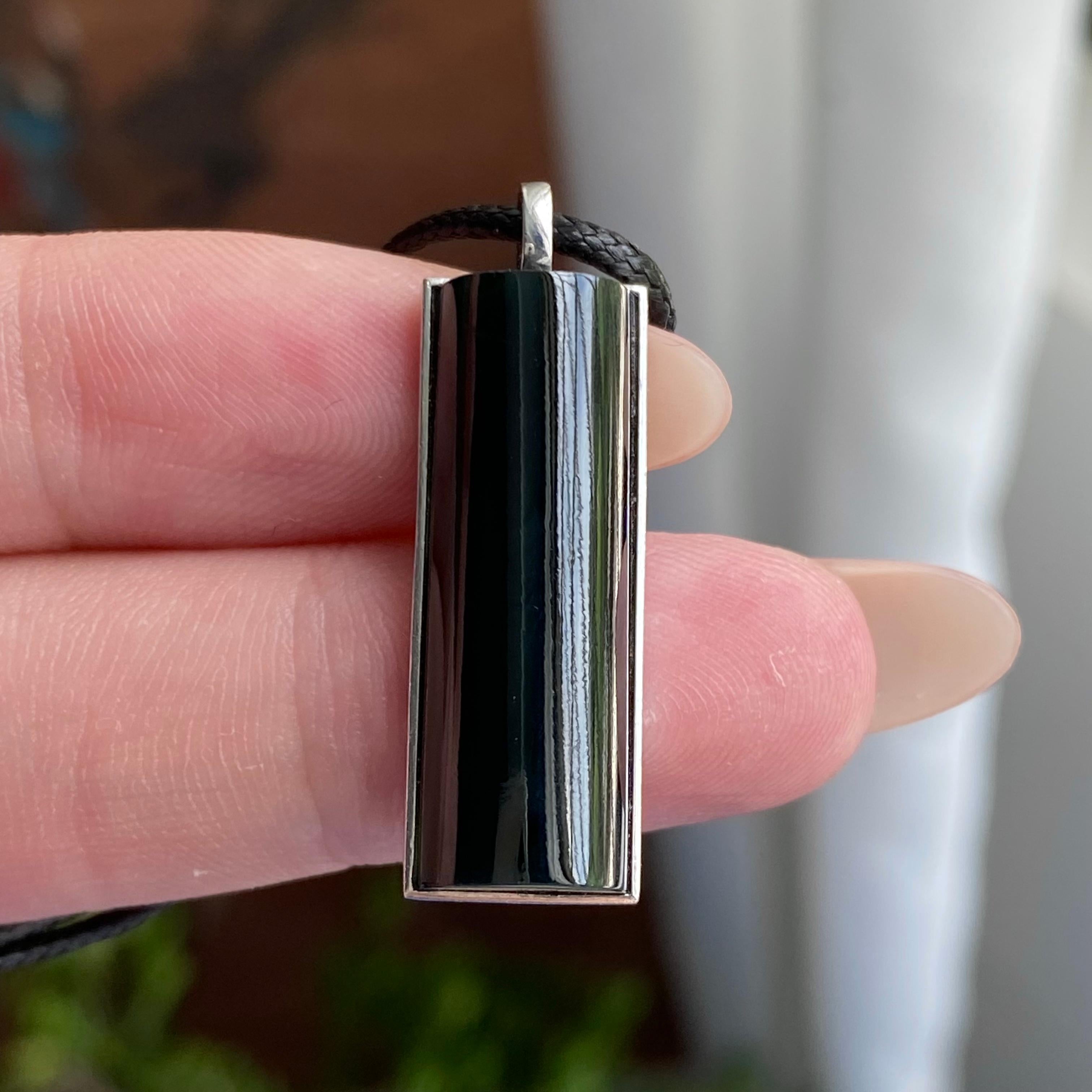 18k金镶墨翠无事牌吊坠（yc235113）