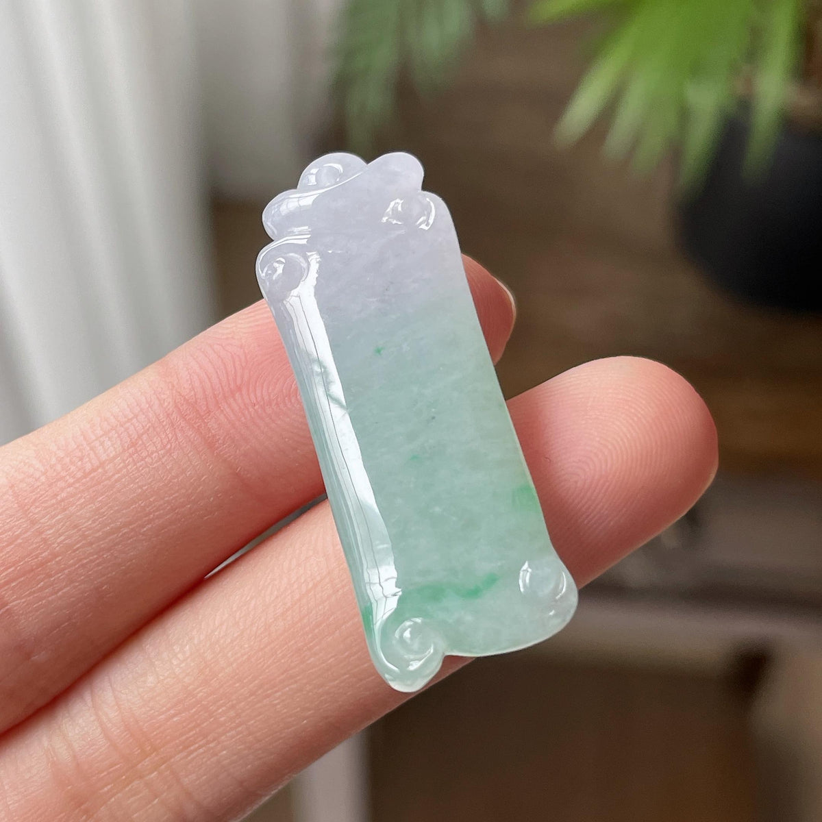 细糯种飘绿竹节吊坠（yc709407）