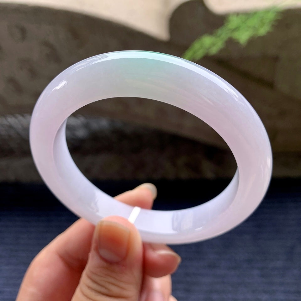细糯种淡春彩平安镯（57.2mm）（yc121762）