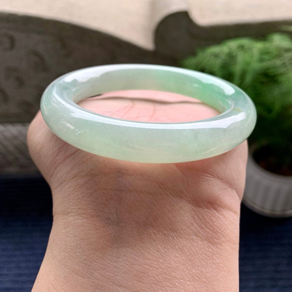 糯冰种晴水圆条手镯（55mm）（yc081931）