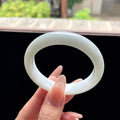 糯种无色正圈平安镯 54圈 天然缅甸A货翡翠（yc522712）