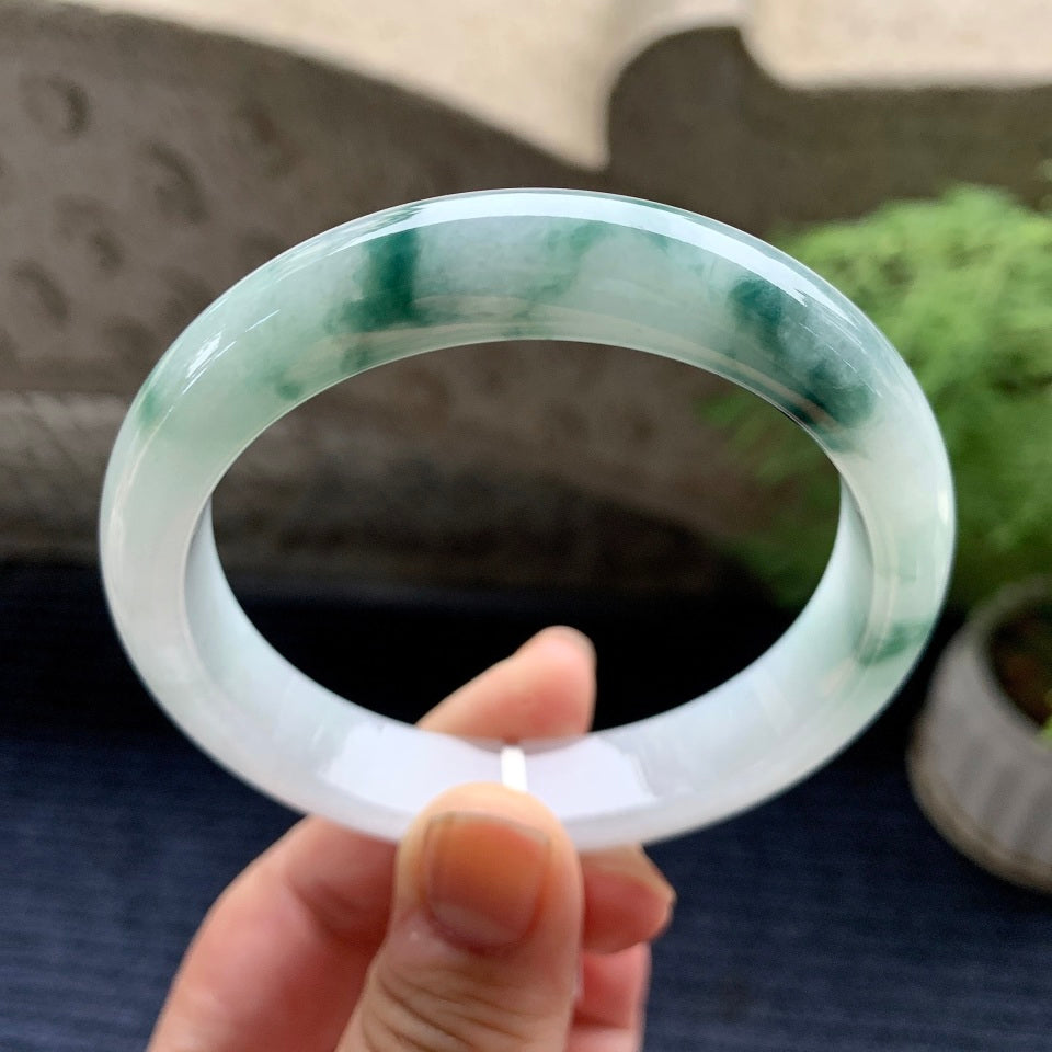 细糯种飘花平安镯（59.2mm）（yc093441）