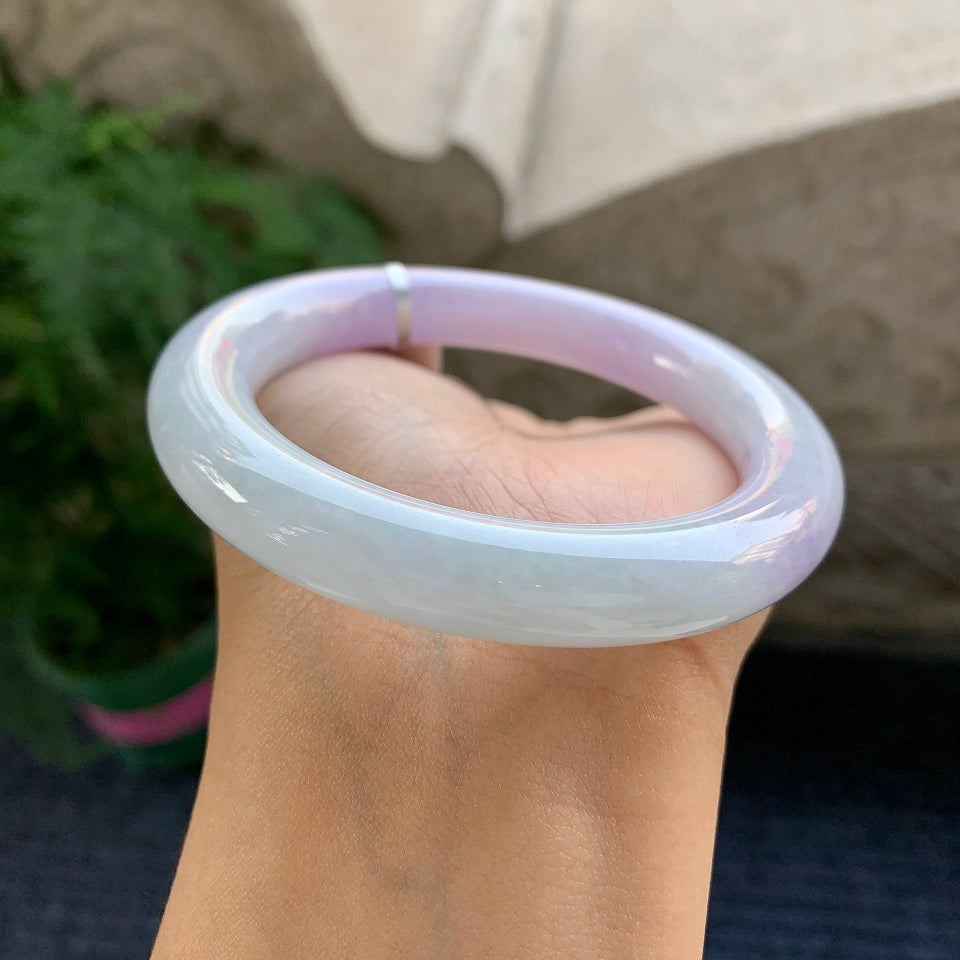 糯种淡紫罗兰圆条手镯（57.5mm）（yc079196）