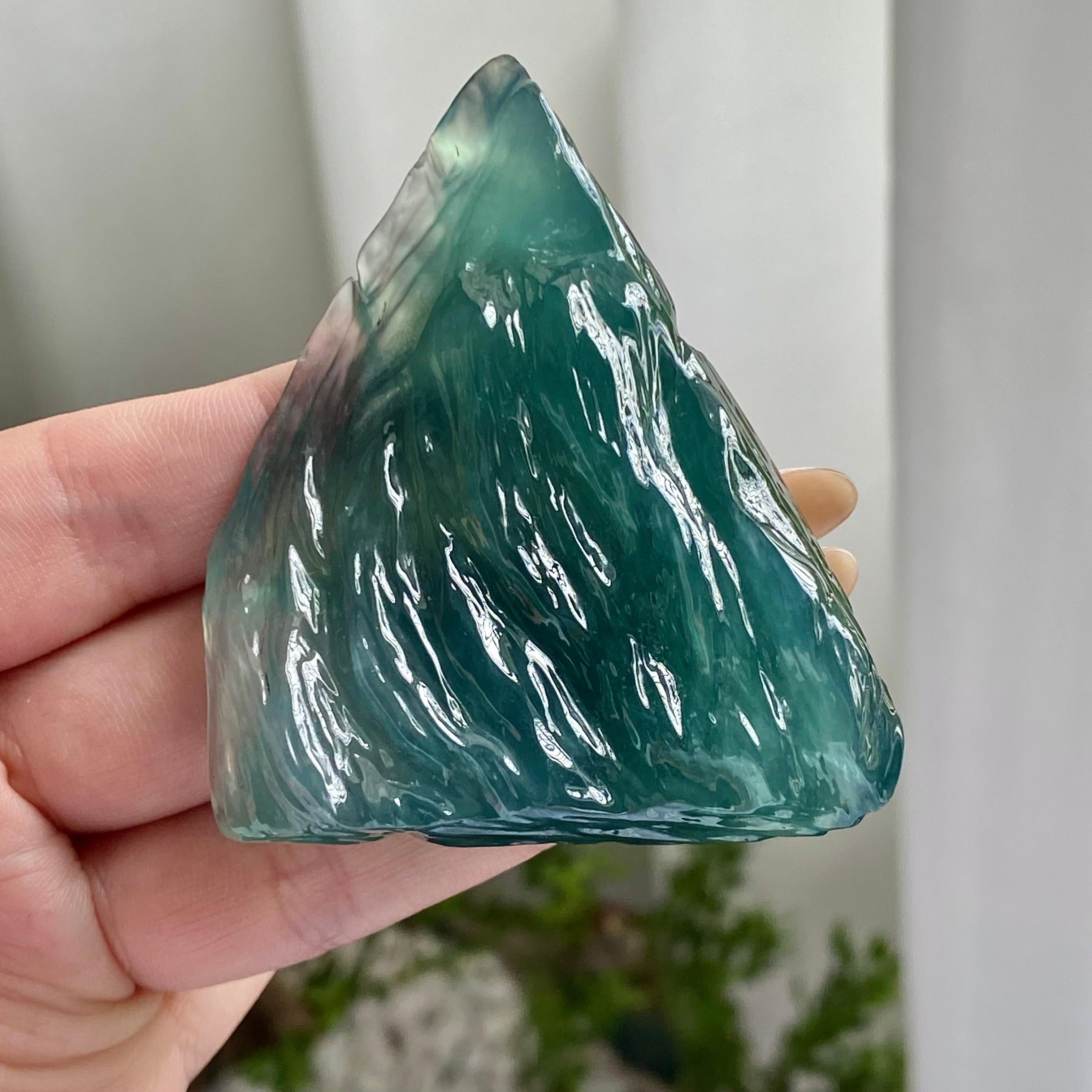 冰种蓝水冰川摆件（yc223128）