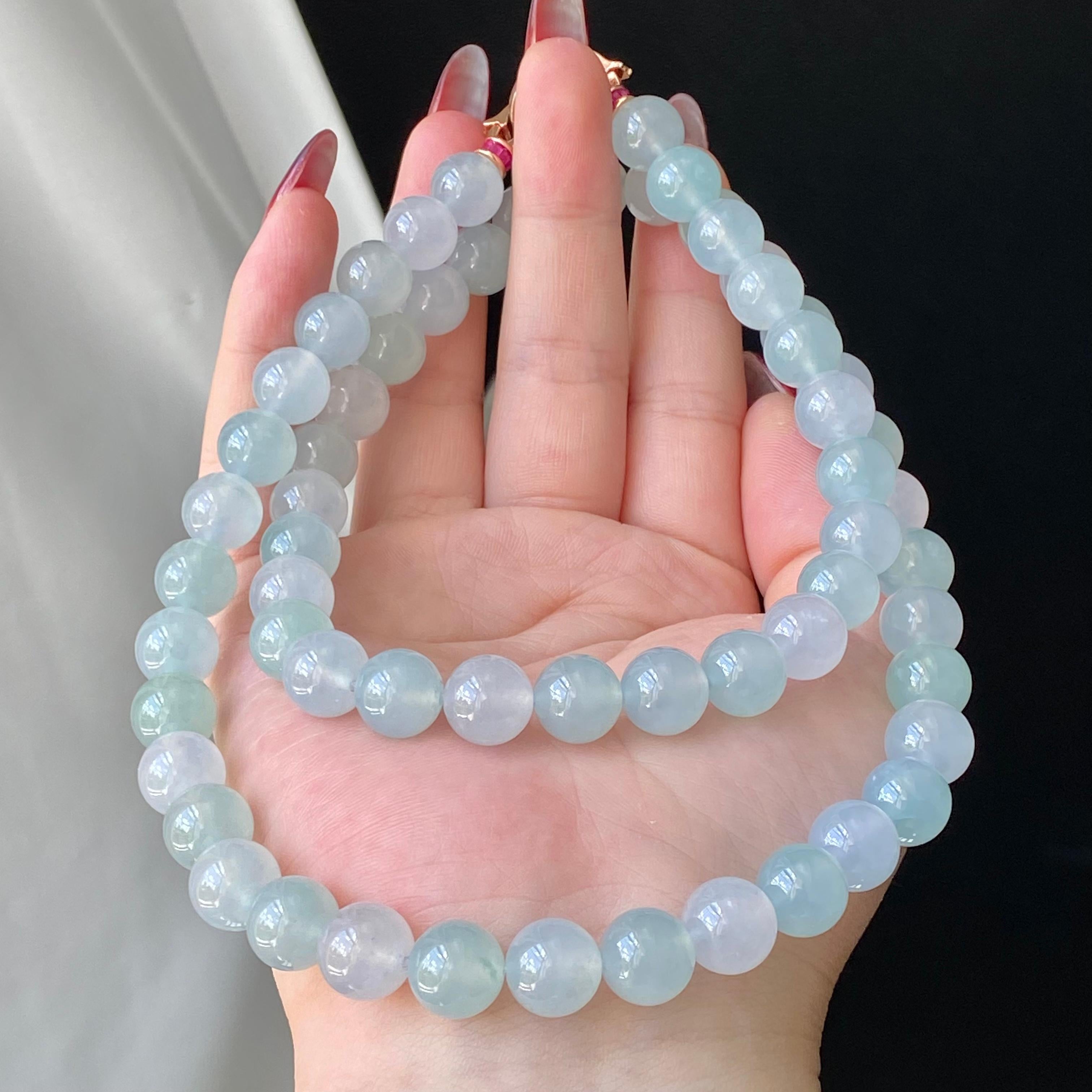 冰种双彩珠链（60颗）（yc213892）