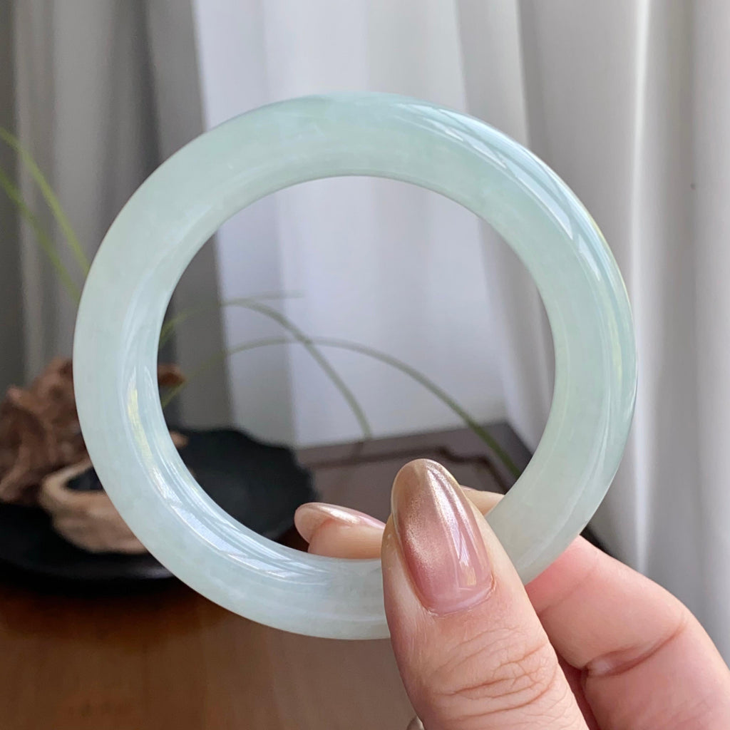 糯冰种晴底圆条手镯（55圈）（yc258185）