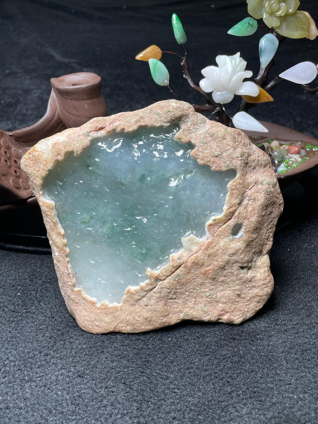 木那开窗冰飘花手镯料（yc524247）