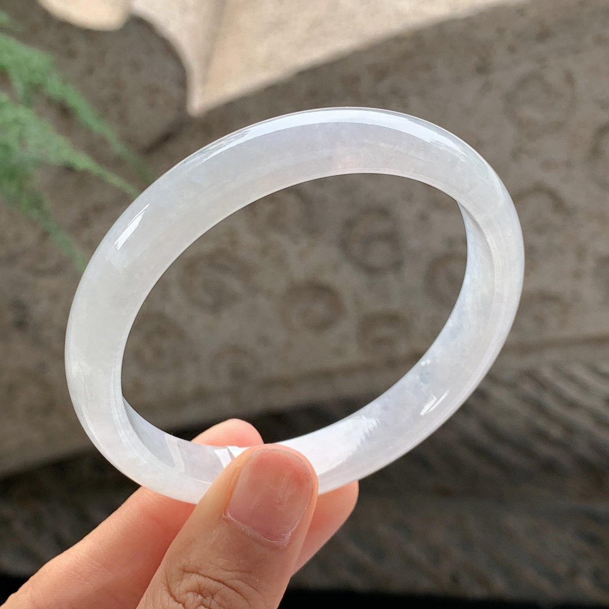 细糯种 无色正圈平安镯 59圈 天然缅甸A货翡翠（yc701171）