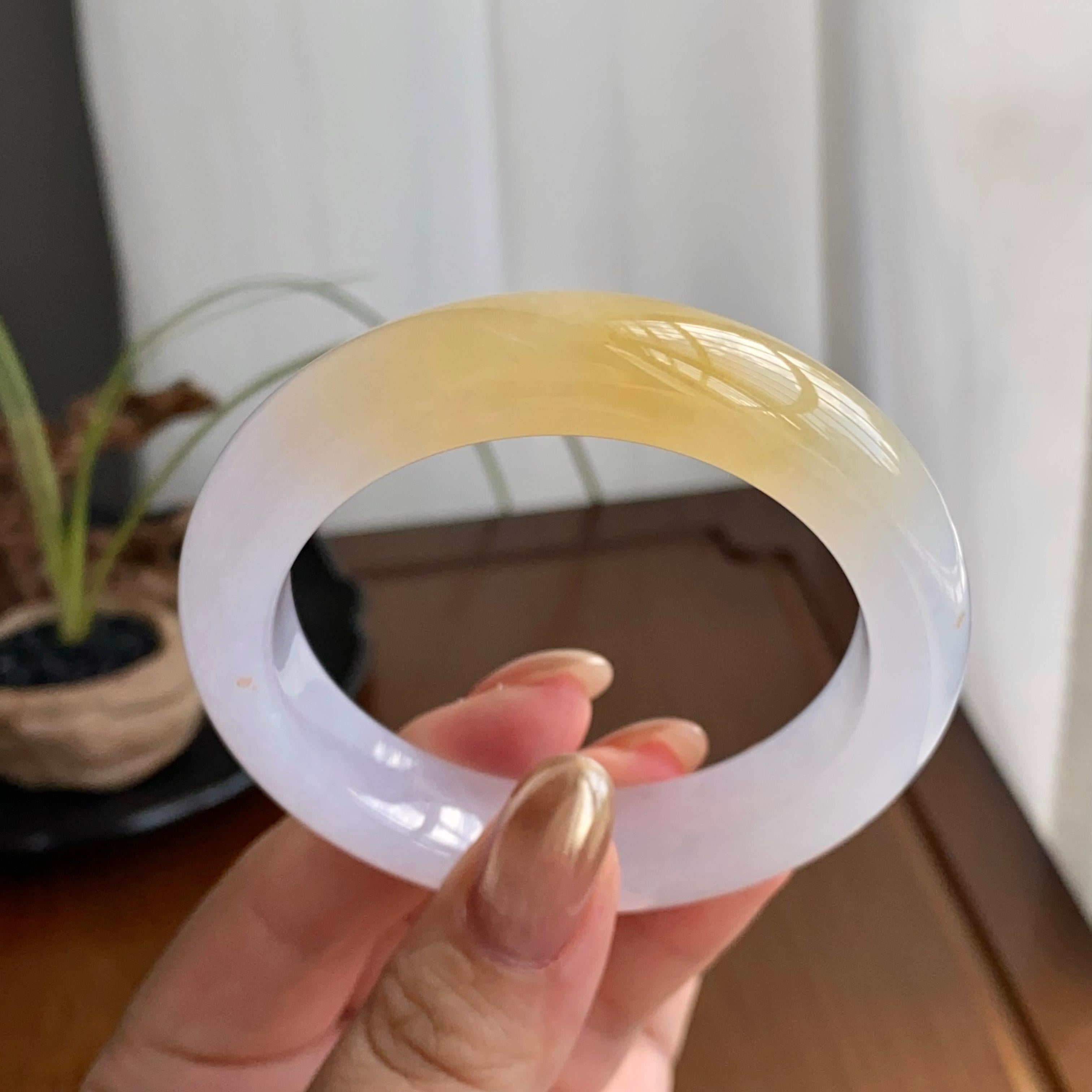 糯冰种黄翡平安镯（52圈）（yc258952）