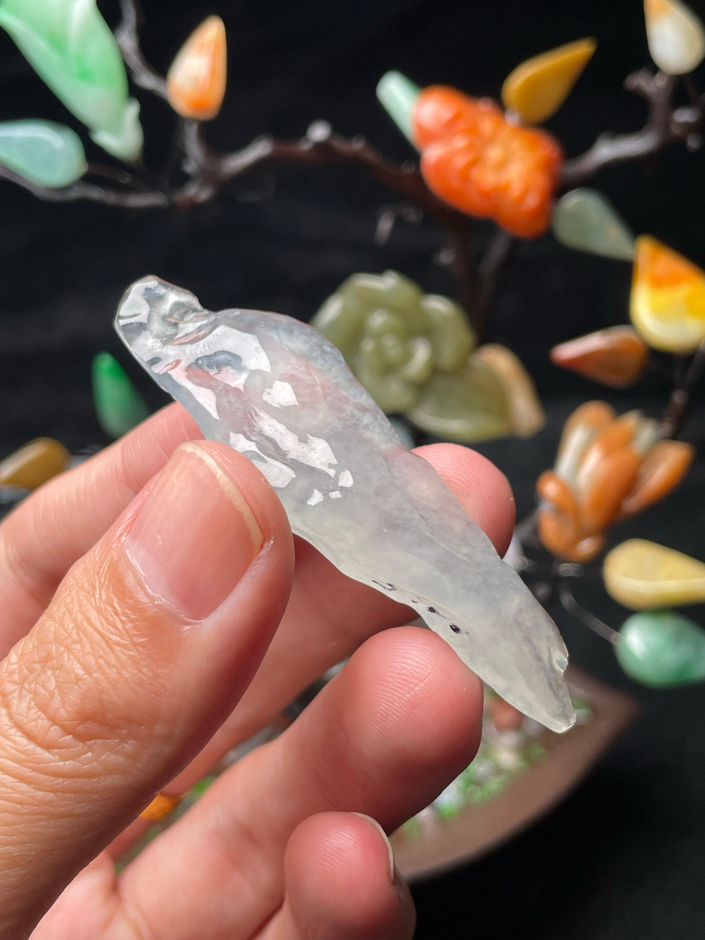 高冰雪花棉随形挂件料（yc503351）