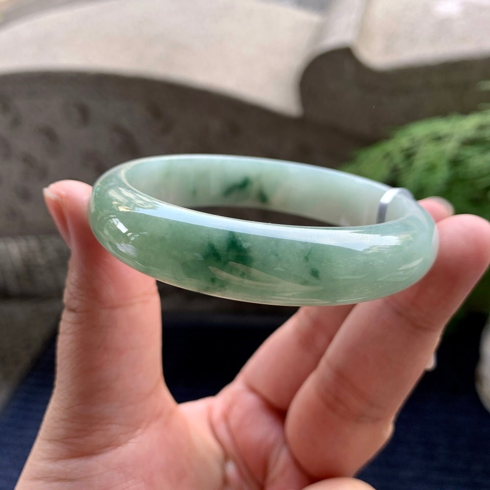 细糯种飘花平安镯（57.3mm）（yc093334）
