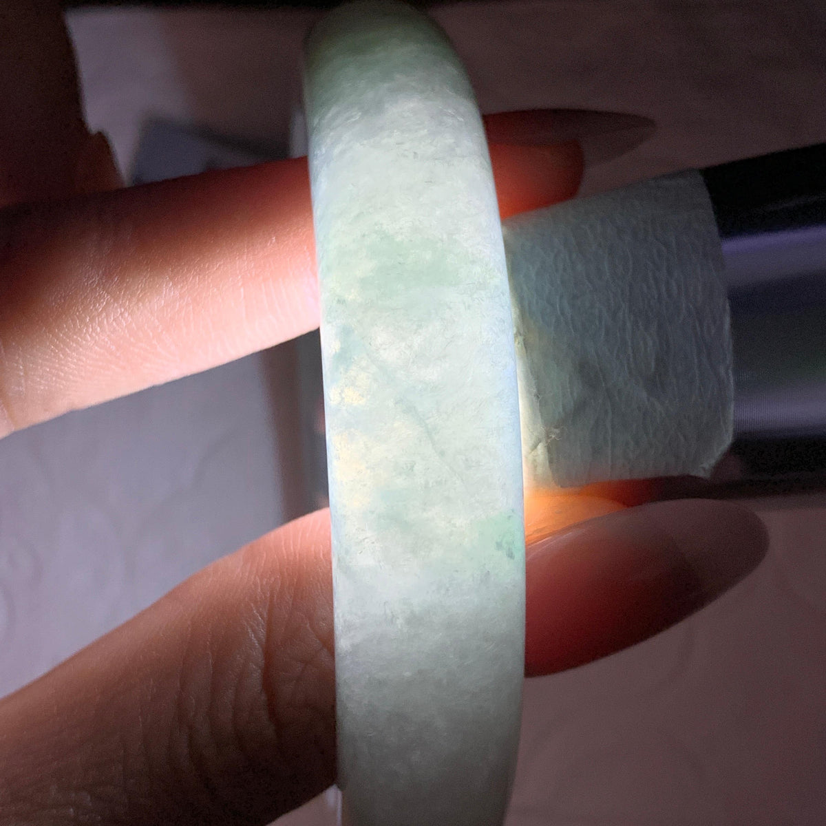 细糯种湖水绿半山水正圈平安扣 55.7圈 天然A货缅甸翡翠（yc693087）
