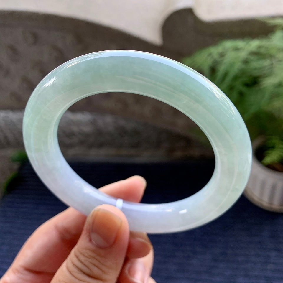 细糯种淡春彩圆条手镯（57.5mm）（yc094198）
