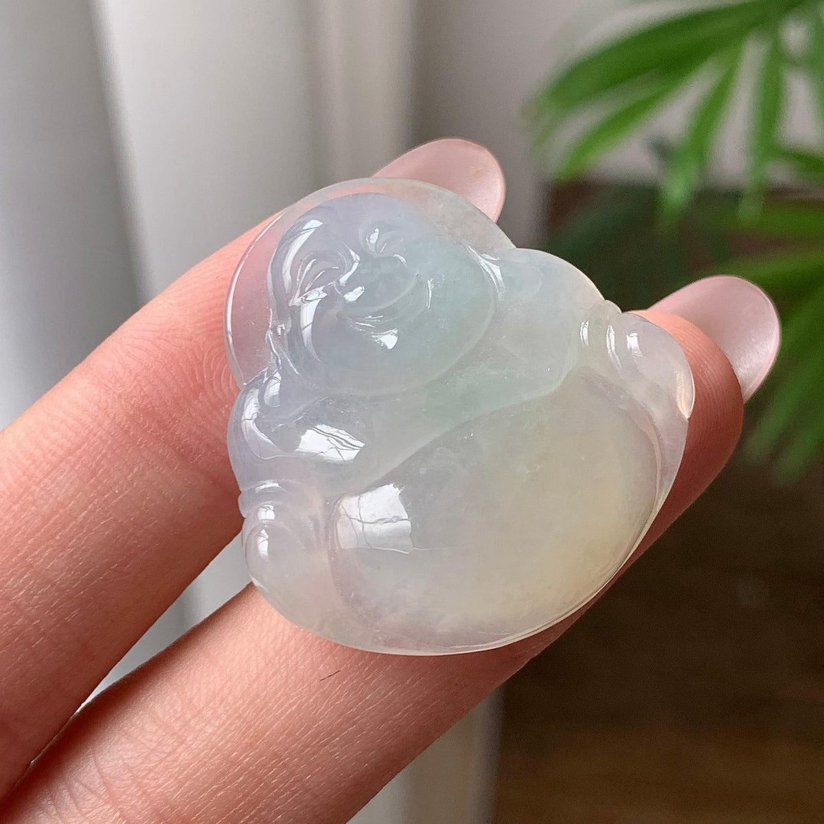 糯冰种飘黄翡佛公吊坠 天然A货缅甸翡翠（yc693109）