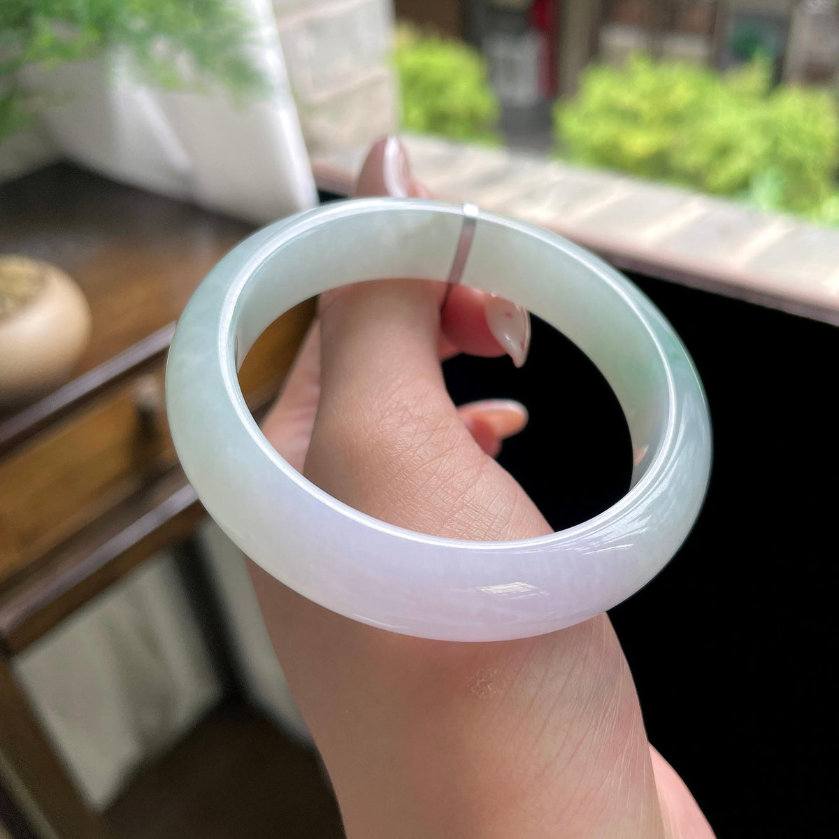 秒杀 小圈口 细糯种淡春彩正圈平安镯 52.2圈 天然缅甸A货翡翠（yc703299）