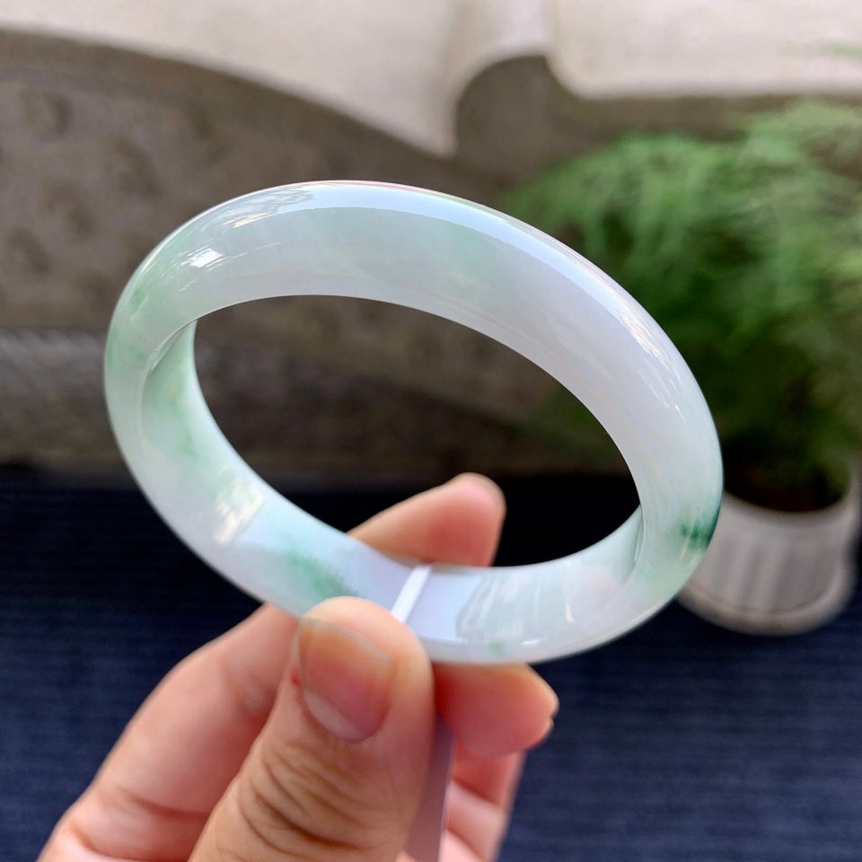 糯种飘花贵妃手镯（53mm）（yc079630）