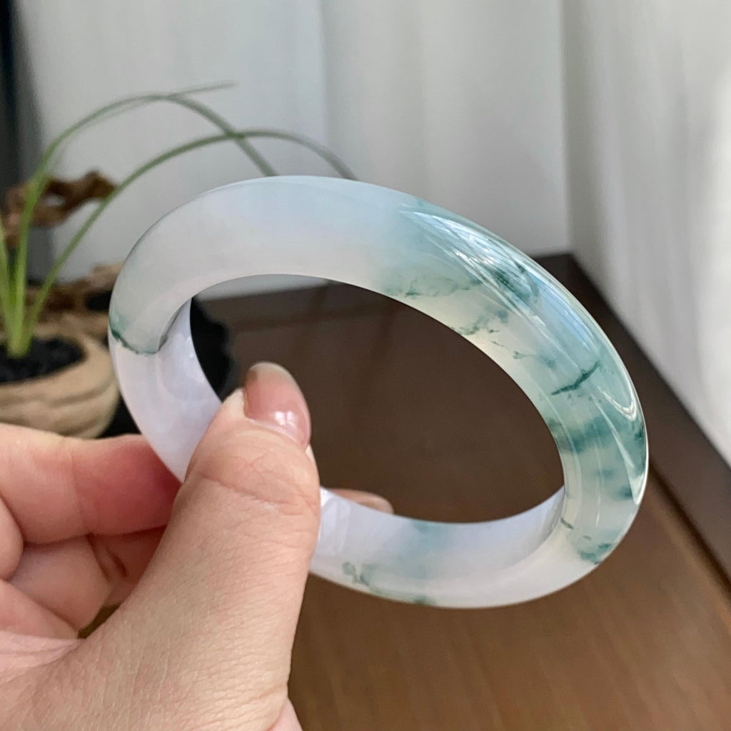 糯冰种飘花平安镯（56圈）（yc258950）