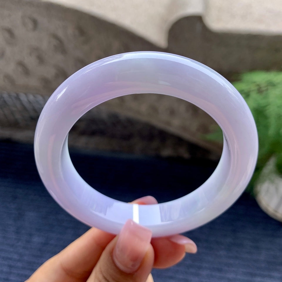 细糯种淡紫罗兰平安镯（56mm）（yc101907）