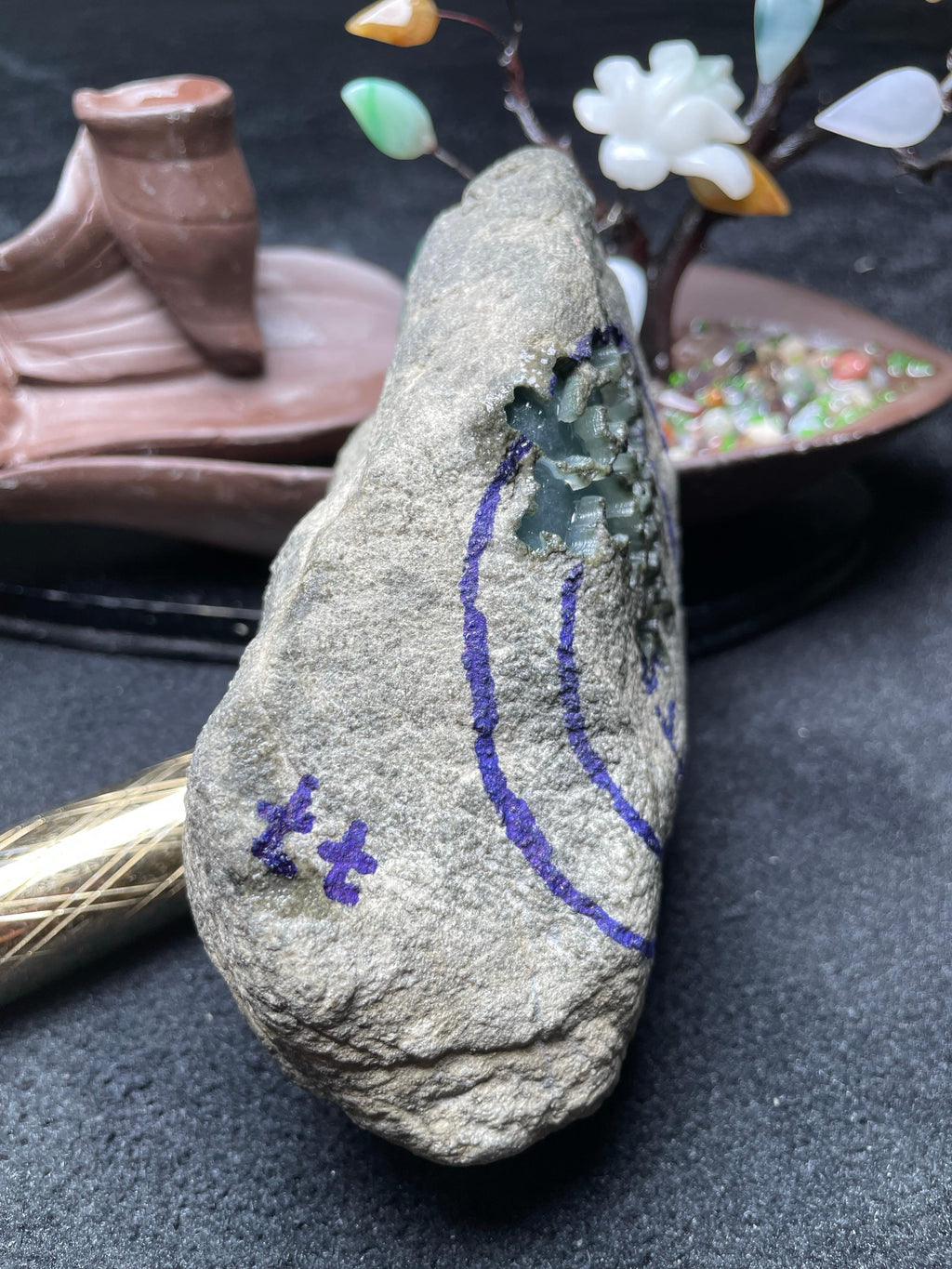 莫西沙开窗冰晴水飘花手镯料（yc536901）