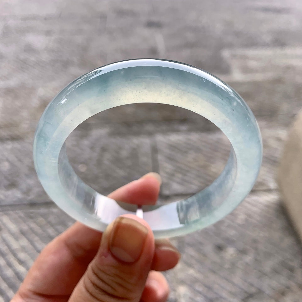 冰种晴底飘花平安镯（54.7mm）（yc173895）