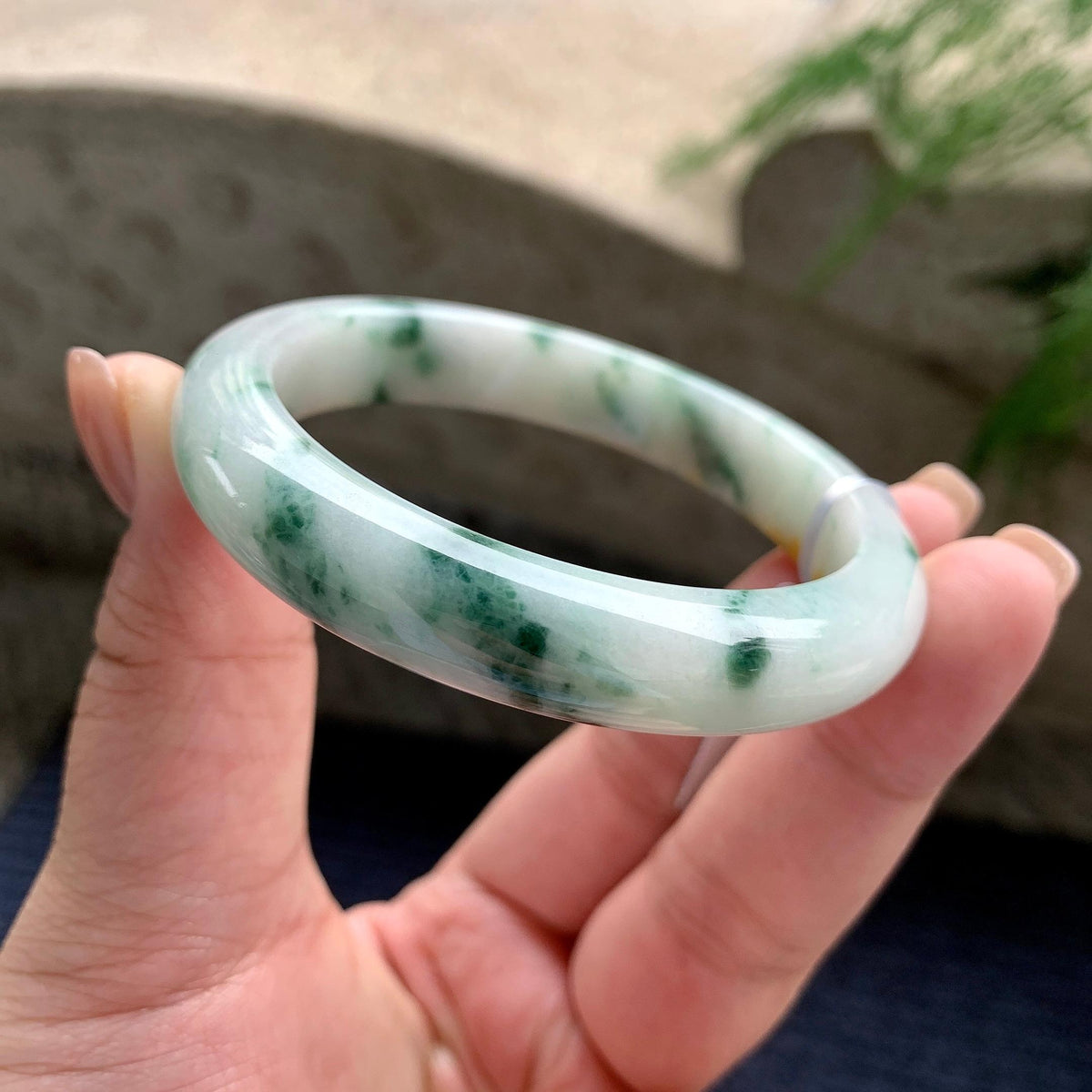 秒杀 细糯种黄翡飘蓝花正圈平安镯 56圈口（yc711296）