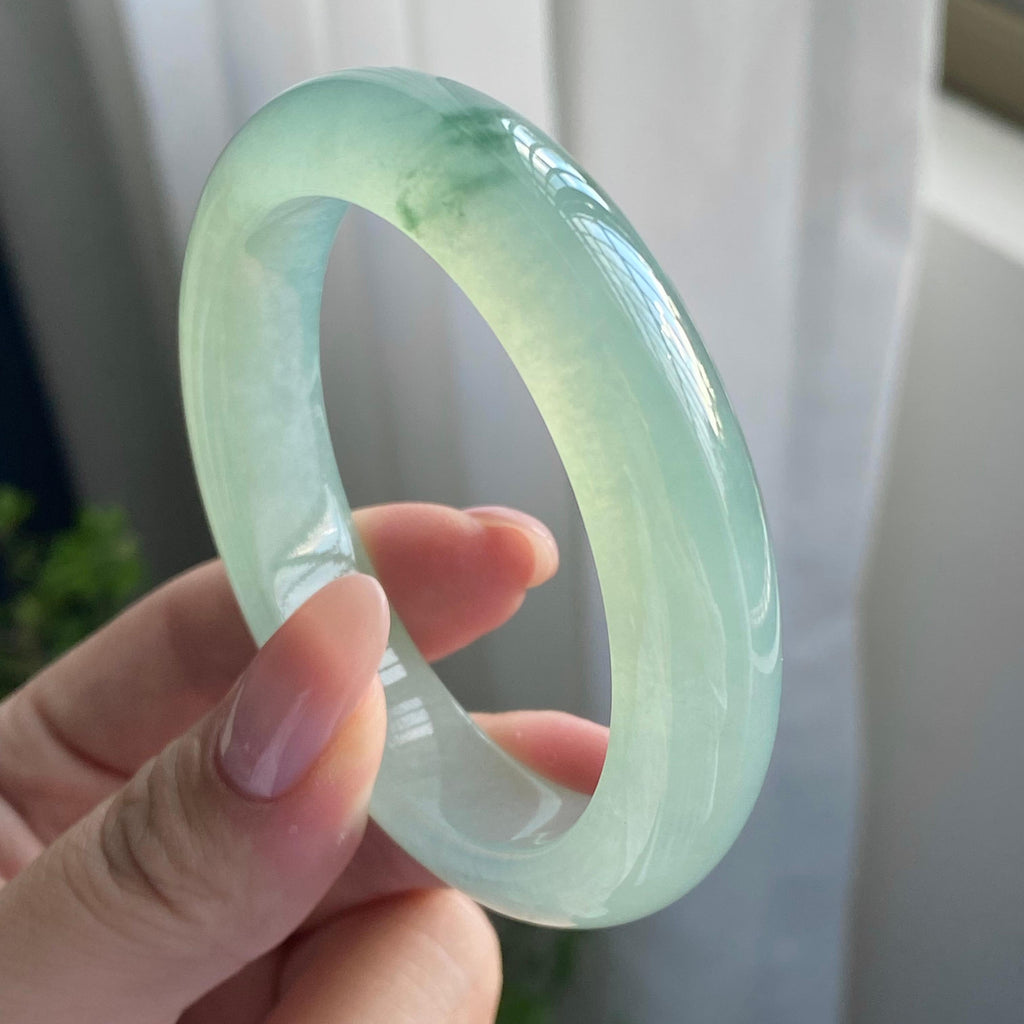 冰种晴底飘花平安镯（53圈）（yc228617）