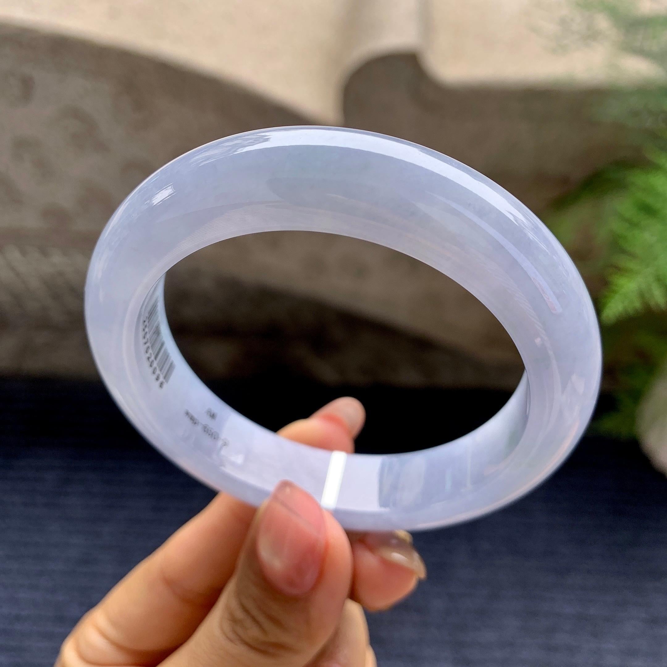 糯冰种紫罗兰平安镯（54.5mm）（yc280877）