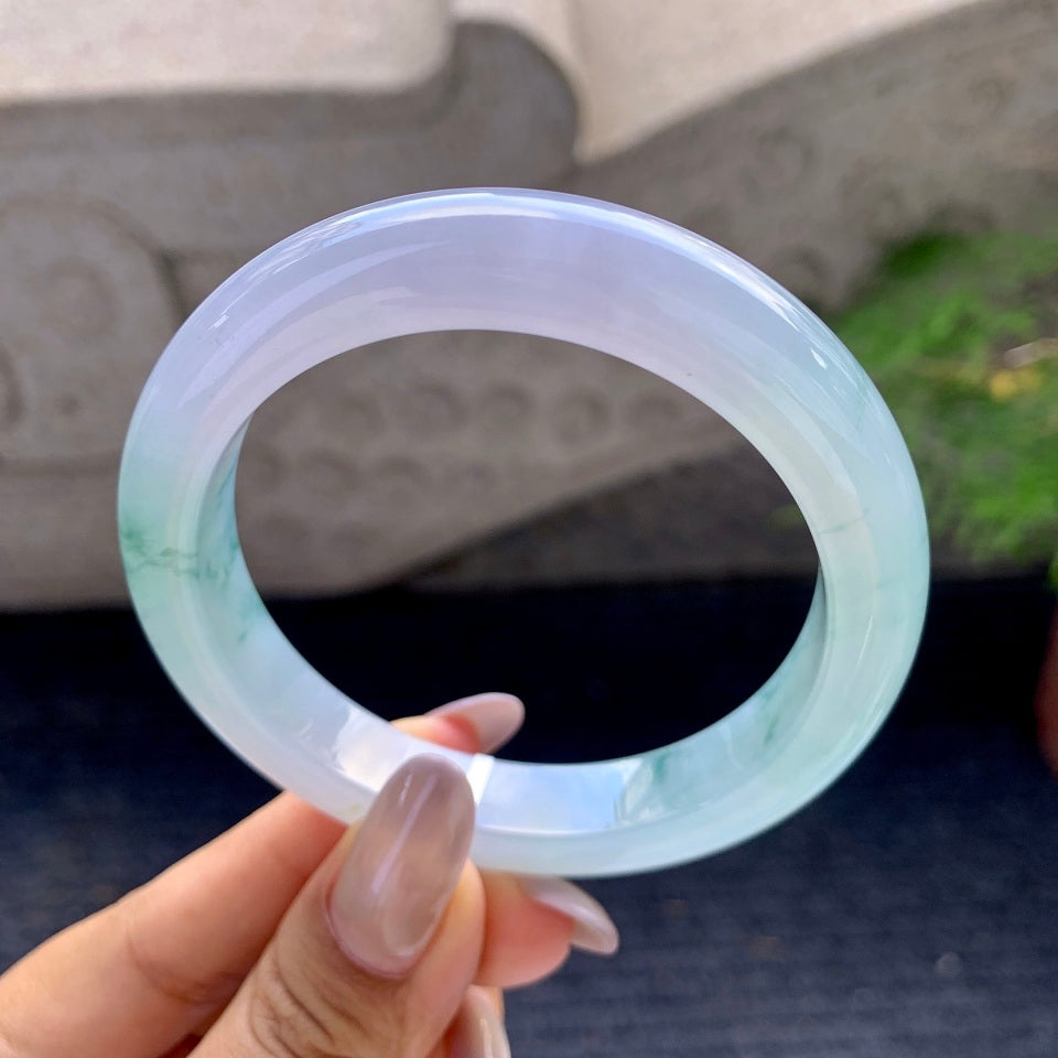 糯冰种飘花平安镯（56.6mm）（yc172416）