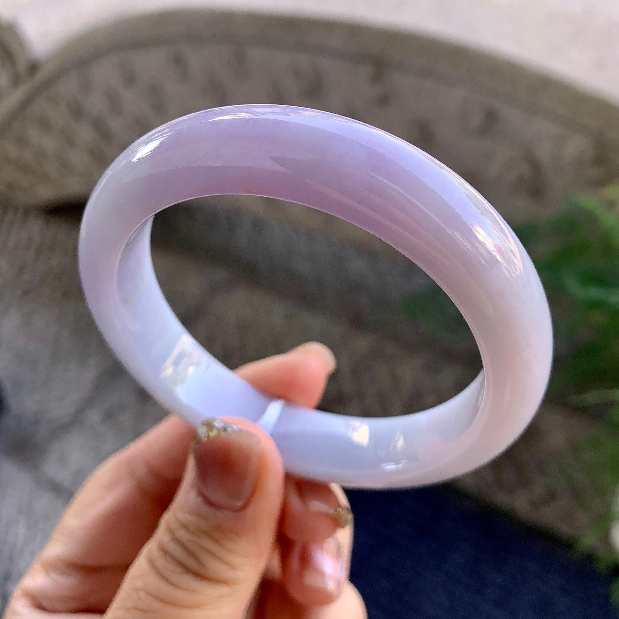 糯种淡紫罗兰平安镯（56.3mm）（yc275325）