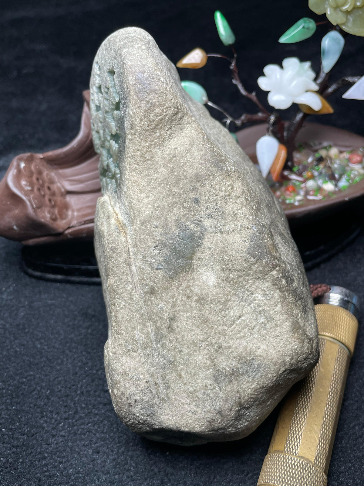 莫西沙开窗冰底飘黄手镯料（yc698329）
