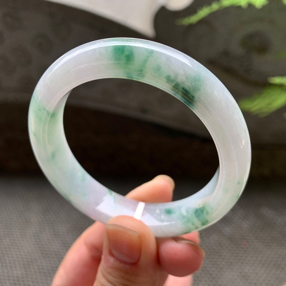糯化飘花平安镯（52.4mm）（yc029089）