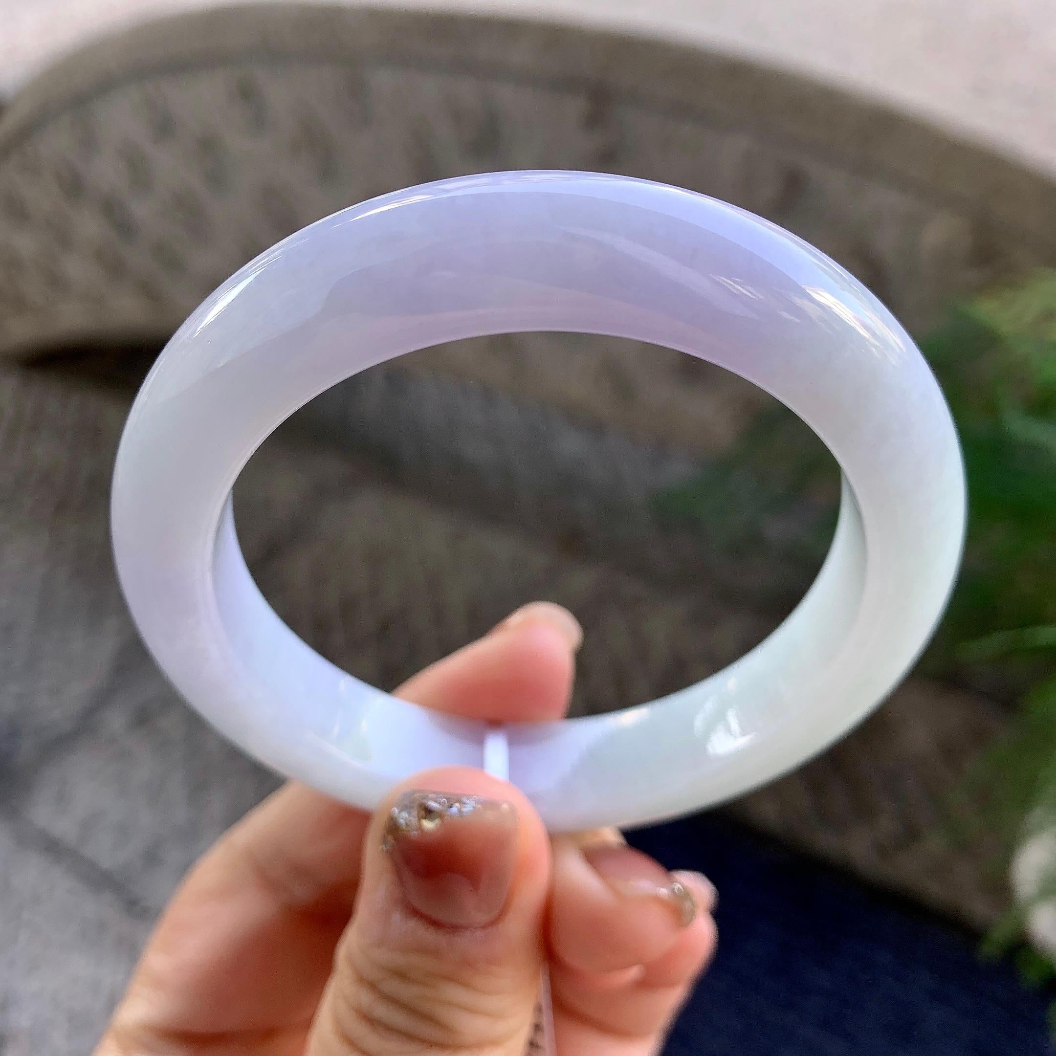 细糯种淡紫罗兰平安镯（54.5mm）（yc276205）