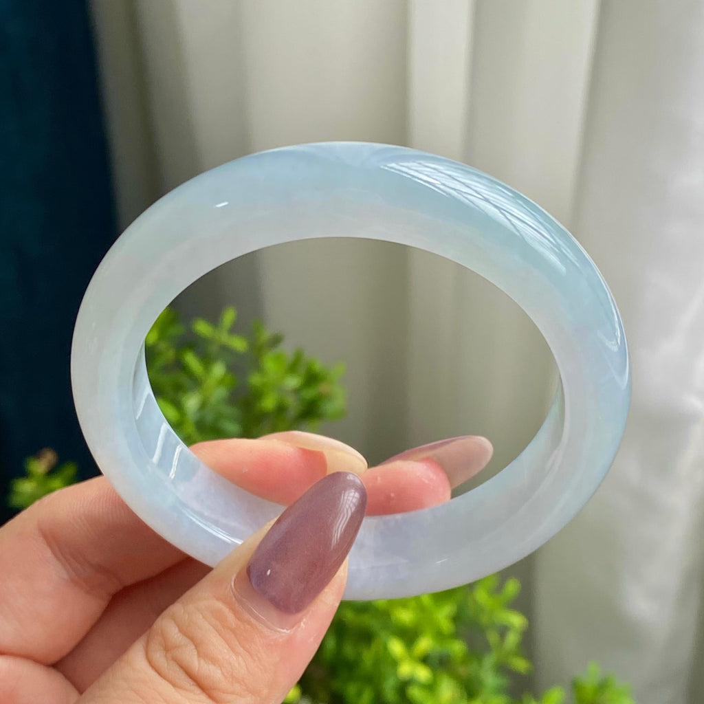 糯冰种天空蓝平安镯（54圈）（yc200590）