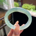 糯冰种油青色冰油青湖水绿正圈平安镯 55圈 天然缅甸A货翡翠（yc703274）
