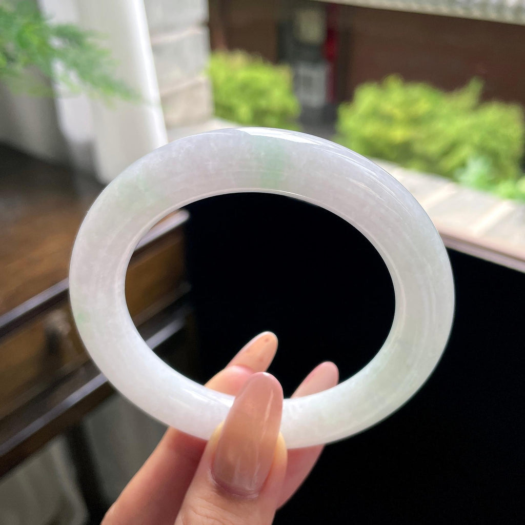 糯种白底青圆条 57圈 天然缅甸A货翡翠（yc703286）