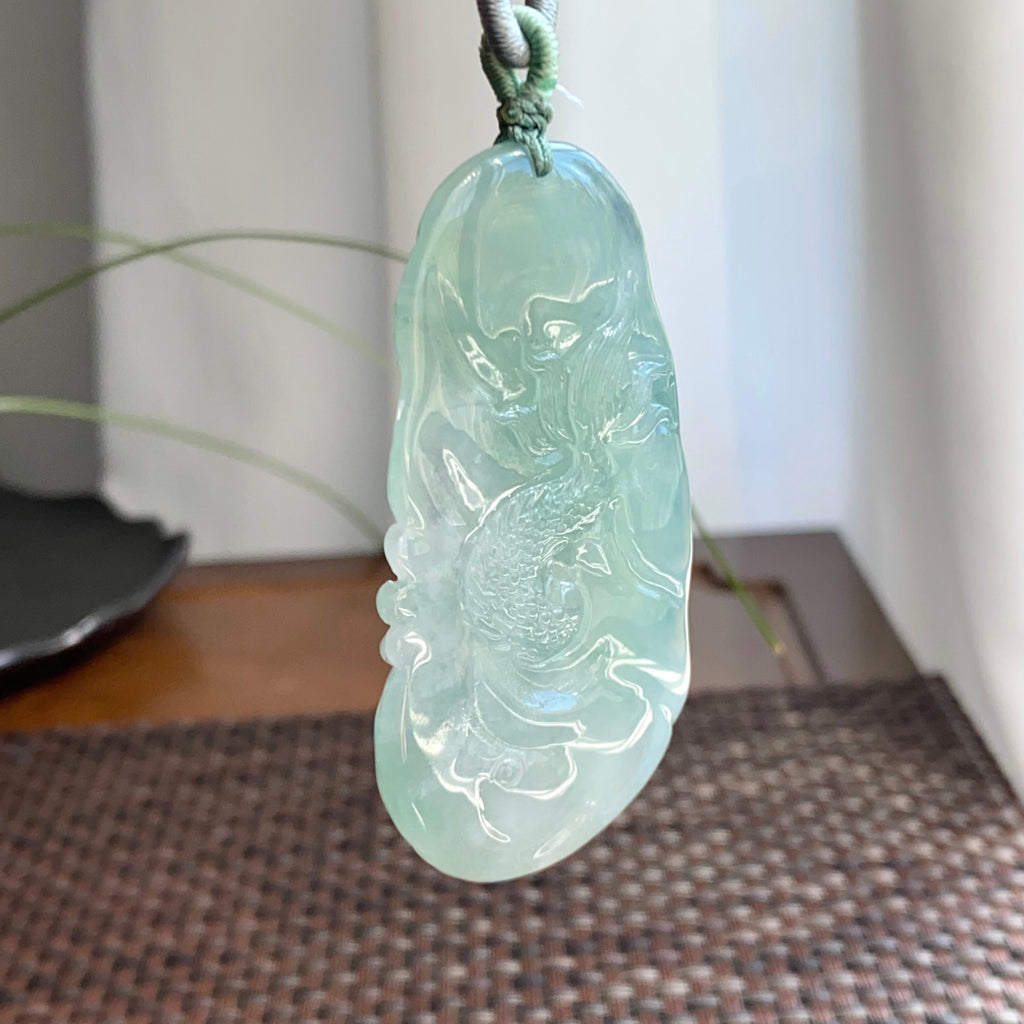 冰种晴底龙牌吊坠（yc265659）