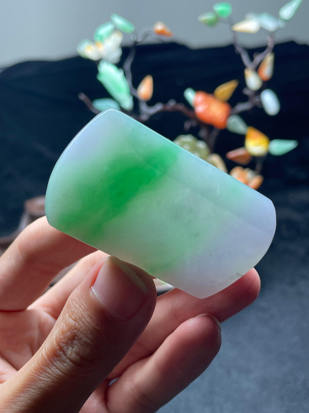 冰种春带彩厚庄牌子料（yc530042）