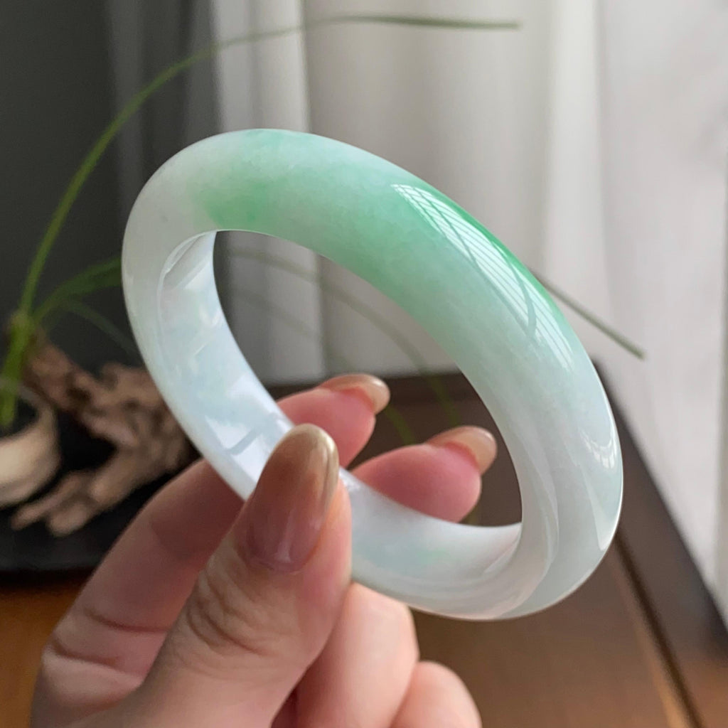 细糯种白底青平安镯（55圈）（yc259456）