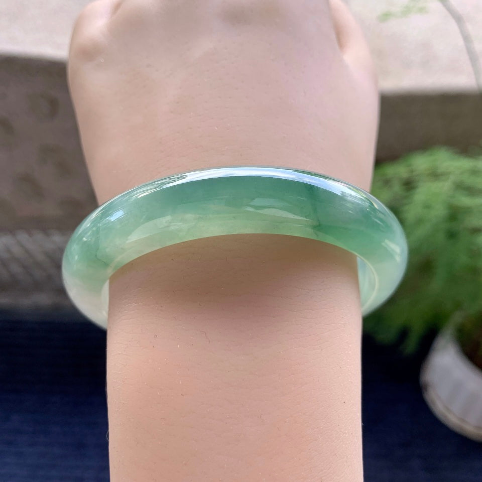 糯冰种飘花平安镯（58mm）（yc117260）