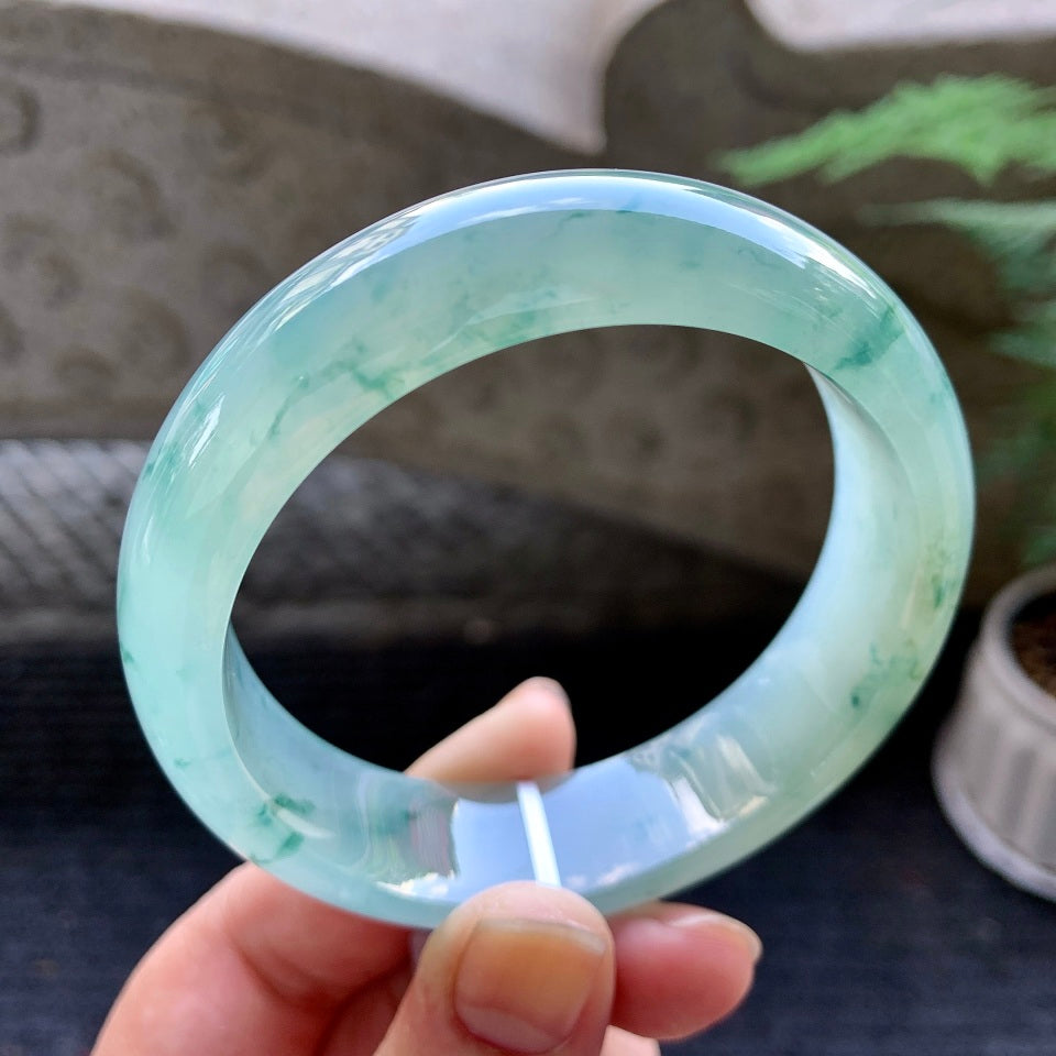 冰种飘花轮胎手镯（58mm）（TF06303323）