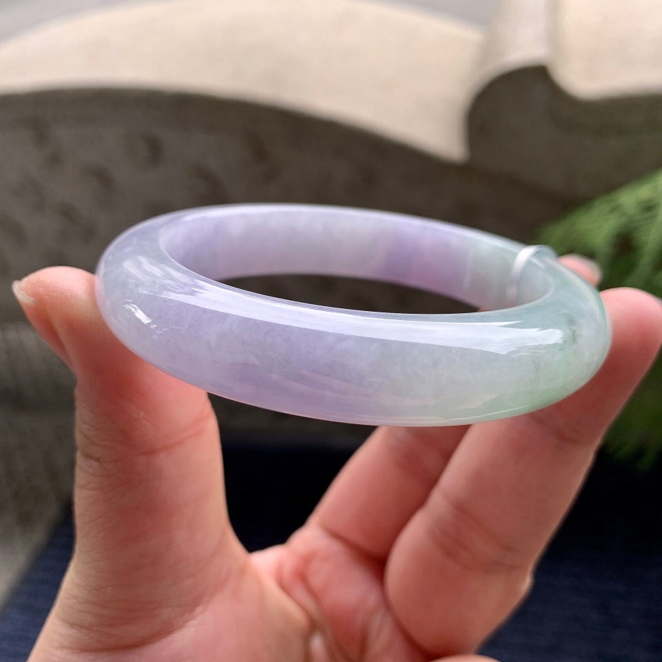 细糯种淡紫罗兰平安镯（56.7mm）（yc088396）