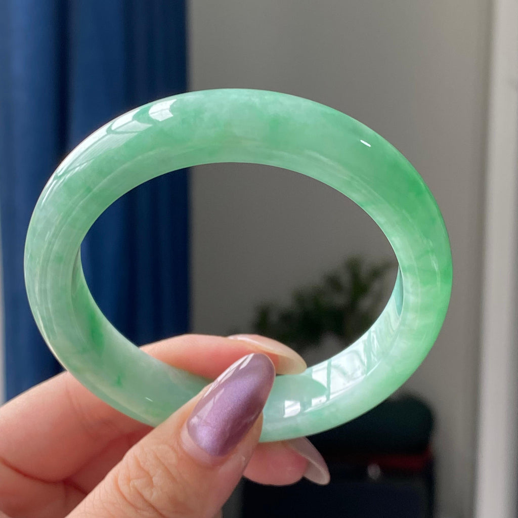 细糯种满绿平安镯手镯（57圈）（yc196859）